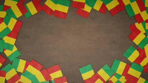 Рамка Бумажных Флагов Гвинеи Расположенная Деревянном Столе Концепция Национального Праздника — стоковое фото