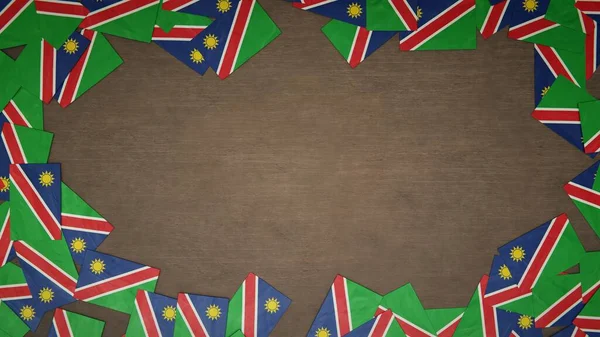 Stomme Papper Flaggor Namibia Arrangeras Träbord Nationellt Firandekoncept Illustration — Stockfoto