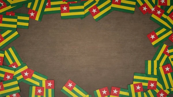 Σκελετός Από Χάρτινες Σημαίες Του Τόγκο Τοποθετημένος Ξύλινο Τραπέζι Εθνική — Φωτογραφία Αρχείου