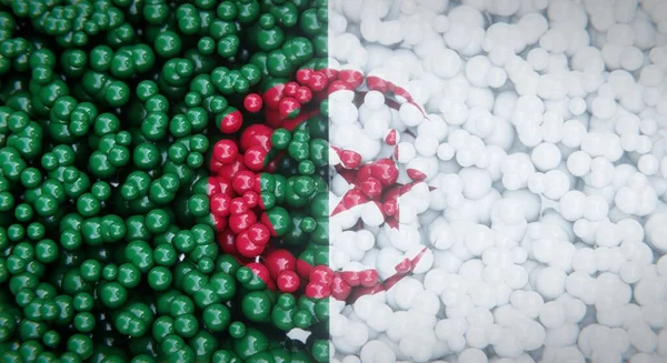 Abstrakte Flagge Algeriens Die Aus Mehreren Kugeln Oder Plastikblasen Besteht — Stockfoto