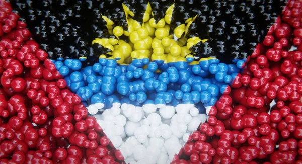 Abstrakt Flagga Antigua Består Flera Bollar Eller Plastbubblor Konceptuell Flaggdesign — Stockfoto