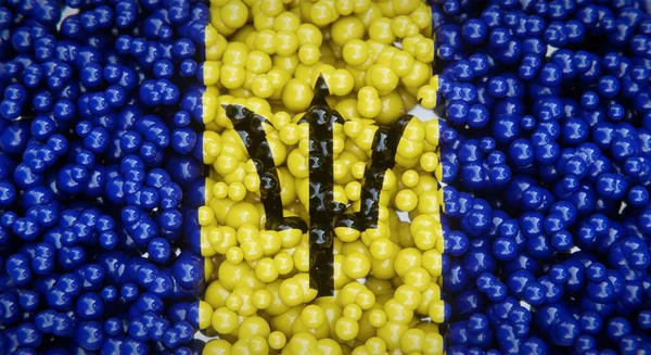바베이도스의 깃발은 공이나 플라스틱 거품으로 만들어 플래그 디자인 렌더링 — 스톡 사진