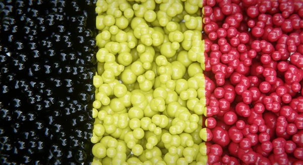 Bandeira Abstrata Bélgica Composta Por Bolas Múltiplas Bolhas Plástico Desenho — Fotografia de Stock