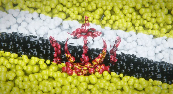Abstrakt Flagga Brunei Består Flera Bollar Eller Plastbubblor Konceptuell Flaggdesign — Stockfoto