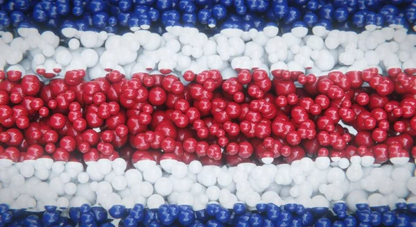 Abstrakt Flagga Costa Rica Består Flera Bollar Eller Plastbubblor Konceptuell — Stockfoto