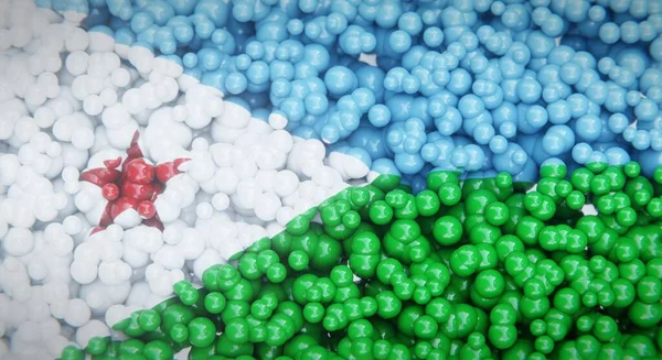 Abstrakt Flagga Djibouti Består Flera Bollar Eller Plastbubblor Konceptuell Flaggdesign — Stockfoto