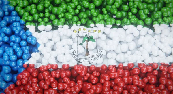 Abstrakt Flagga Ekvatorialguinea Består Flera Bollar Eller Plastbubblor Konceptuell Flaggdesign — Stockfoto