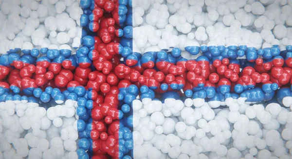 Abstrakt Flagga Färöarna Består Flera Bollar Eller Plastbubblor Konceptuell Flaggdesign — Stockfoto