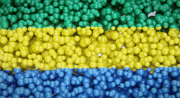 Abstrakt Flagga Gabon Består Flera Bollar Eller Plastbubblor Konceptuell Flaggdesign — Stockfoto