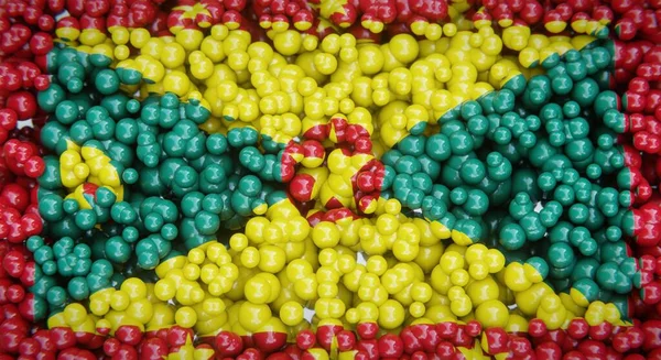 Abstrakt Flagga Grenada Består Flera Bollar Eller Plastbubblor Konceptuell Flaggdesign — Stockfoto