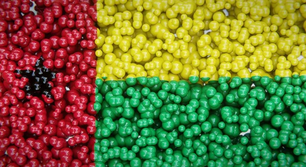 기니비사우의 깃발은 공이나 플라스틱 거품으로 이루어져 플래그 디자인 렌더링 — 스톡 사진