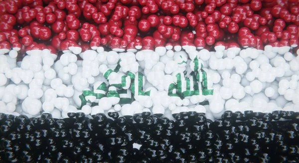 Bandeira Abstrata Iraque Composta Por Várias Bolas Bolhas Plástico Desenho — Fotografia de Stock