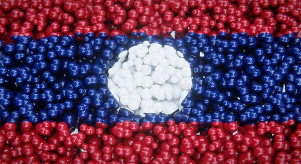 Abstrakt Flagga Laos Består Flera Bollar Eller Plastbubblor Konceptuell Flaggdesign — Stockfoto