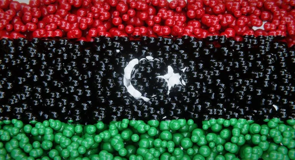 Abstract Flag Libya Made Multiple Balls Plastic Bubbles Conceptual Flag — Stock Photo, Image