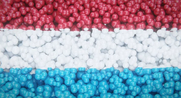 Abstrakt Flagga Luxemburg Består Flera Bollar Eller Plast Bubblor Konceptuell — Stockfoto