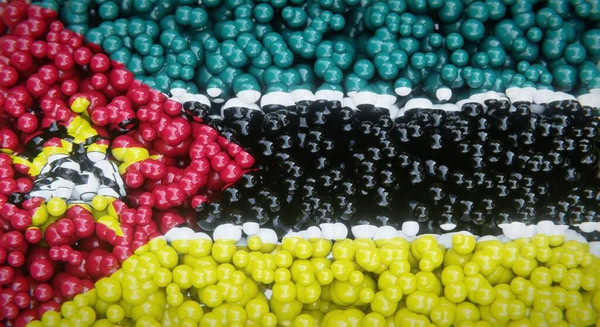 Abstrakt Flagga Moçambique Består Flera Bollar Eller Plastbubblor Konceptuell Flaggdesign — Stockfoto