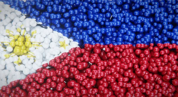 Абстрактний Прапор Філіппін Складається Декількох Кульок Або Пластикових Бульбашок Концептуальний — стокове фото