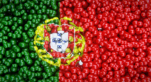Bandeira Abstrata Portugal Composta Por Bolas Múltiplas Bolhas Plástico Desenho — Fotografia de Stock