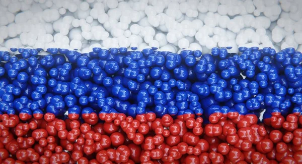 Abstrakt Flagga Ryssland Består Flera Bollar Eller Plastbubblor Konceptuell Flaggdesign — Stockfoto