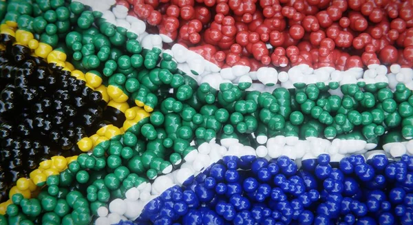 Bandeira Abstrata África Sul Composta Bolas Múltiplas Bolhas Plástico Desenho — Fotografia de Stock