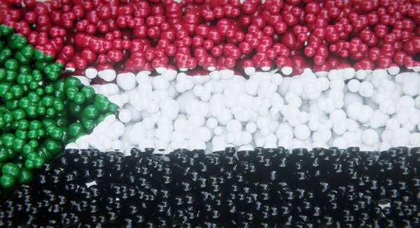 Abstrakt Flagga Sudan Består Flera Bollar Eller Plastbubblor Konceptuell Flaggdesign — Stockfoto