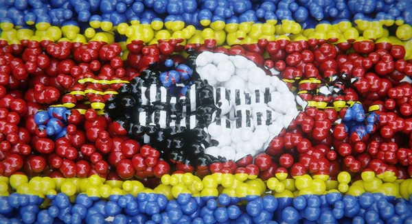 Abstrakt Flagga Eswatini Består Flera Bollar Eller Plastbubblor Konceptuell Flaggdesign — Stockfoto
