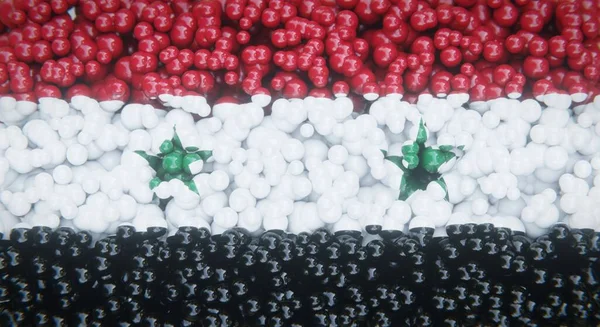 Bandeira Abstrata Síria Composta Bolas Múltiplas Bolhas Plástico Desenho Conceitual — Fotografia de Stock