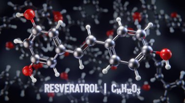 Resveratrol molecular structure. 3D illustration clipart