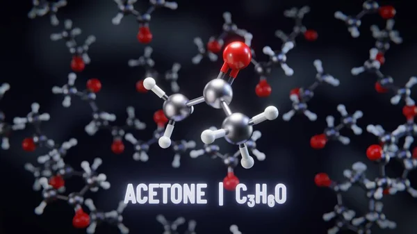 Molekulární Struktura Acetonu Ilustrace — Stock fotografie