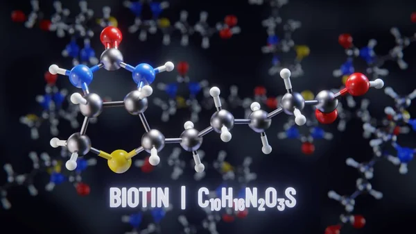 Biotinová Vitamin Molekulární Struktura Ilustrace — Stock fotografie
