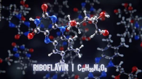 Molekulární Struktura Riboflavinu Vitaminu Ilustrace — Stock fotografie
