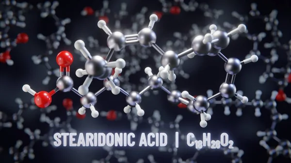 Stearidonic Acid Molecular Structure Illustration — Stock Photo, Image
