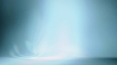 Gökyüzünden gelen ruhani ışıkla dolu rüya gibi bir deniz mavisi stüdyosu. 3B görüntüleme