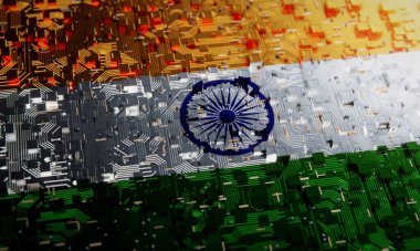 Hindistan 'ın ulusal bayrağına sahip teknoloji geçmişi. 3B görüntüleme 