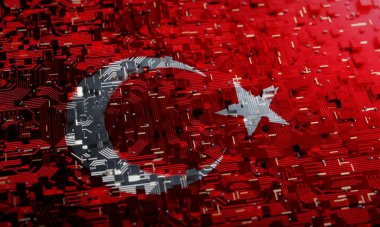 Türkiye 'nin ulusal bayrağına sahip teknoloji geçmişi. 3B görüntüleme 