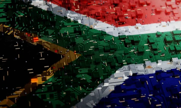 Technology Background National Flag South Africa Rendering — Stock Photo, Image