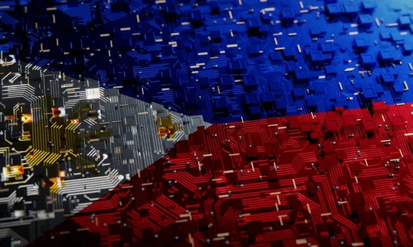 Teknisk Bakgrund Med Filippinernas Nationella Flagga Rendering — Stockfoto