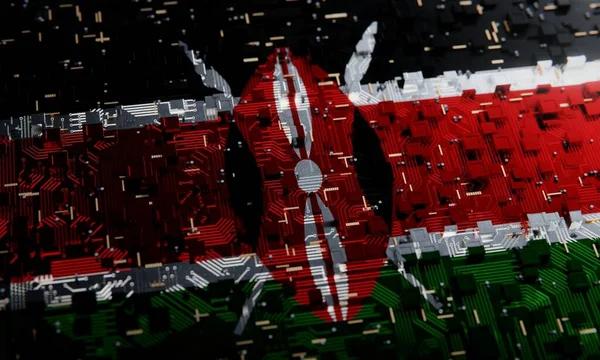 Technology Background National Flag Kenya Rendering — Stock Photo, Image