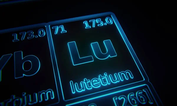 งเน นไปท องค ประกอบทางเคม Lutetium องสว างในตารางธาต นระยะ การแสดงผล — ภาพถ่ายสต็อก