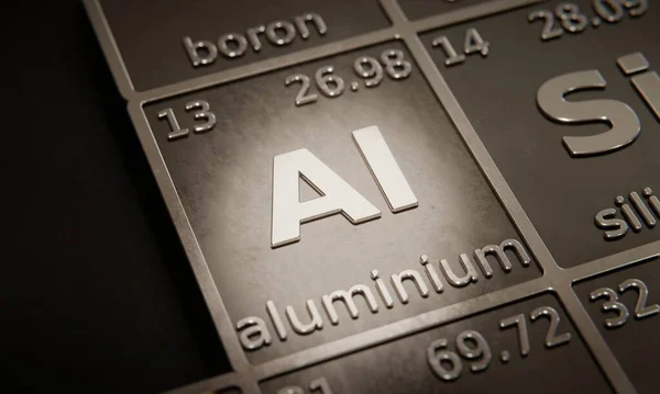 Resalte Elemento Químico Aluminio Tabla Periódica Elementos Renderizado —  Fotos de Stock
