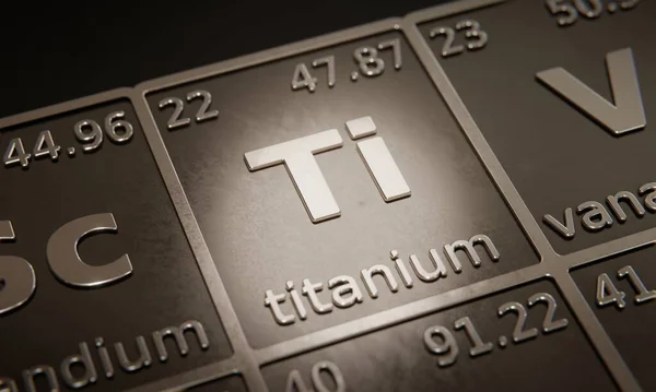 Highlight Chemical Element Titanium Periodic Table Elements Rendering — Stock Photo, Image