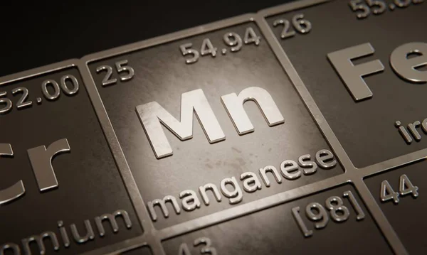 Highlight Chemical Element Manganese Periodic Table Elements Rendering — Stock Photo, Image