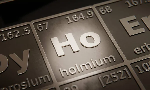 Markera Kemiska Grundämnen Holmium Periodiska Tabeller Över Grundämnen Rendering — Stockfoto