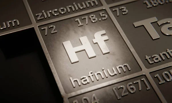 Mettre Évidence Élément Chimique Hafnium Dans Tableau Périodique Des Éléments — Photo
