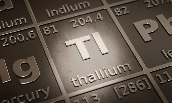 Mettre Évidence Élément Chimique Thallium Dans Tableau Périodique Des Éléments — Photo