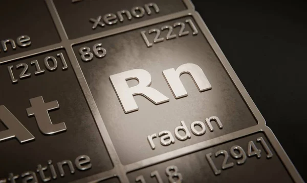 Markera Kemiska Grundämnen Radon Periodiska Tabeller Över Grundämnen Rendering — Stockfoto