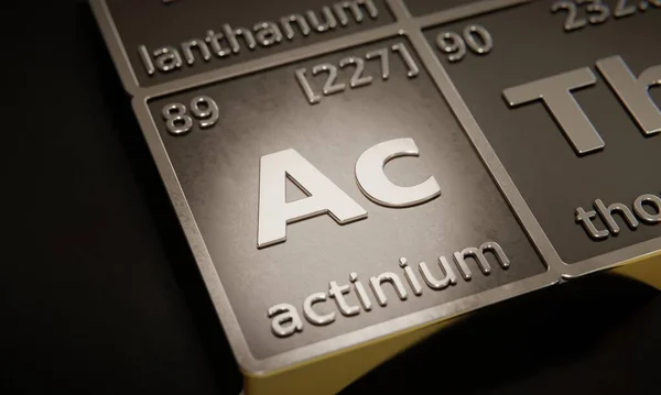 Highlight Chemical Element Actinium Periodic Table Elements Rendering — Stock Photo, Image