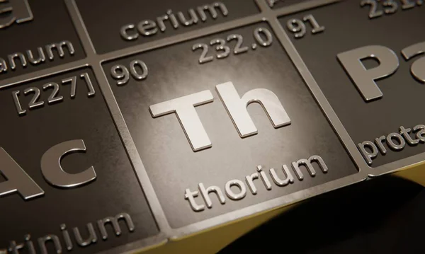 Destaque Para Elemento Químico Thorium Tabela Periódica Elementos Renderização — Fotografia de Stock