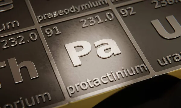 Highlight Chemical Element Protactinium Periodic Table Elements Rendering — Stock Photo, Image