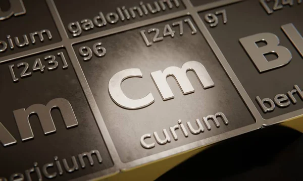 Highlight Chemical Element Curium Periodic Table Elements Rendering — Stock Photo, Image